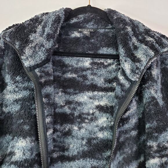 ATHLETA Jacket Medium Gray Black Women's Tugga Sherpa Soft Marble - Picture 6 of 14